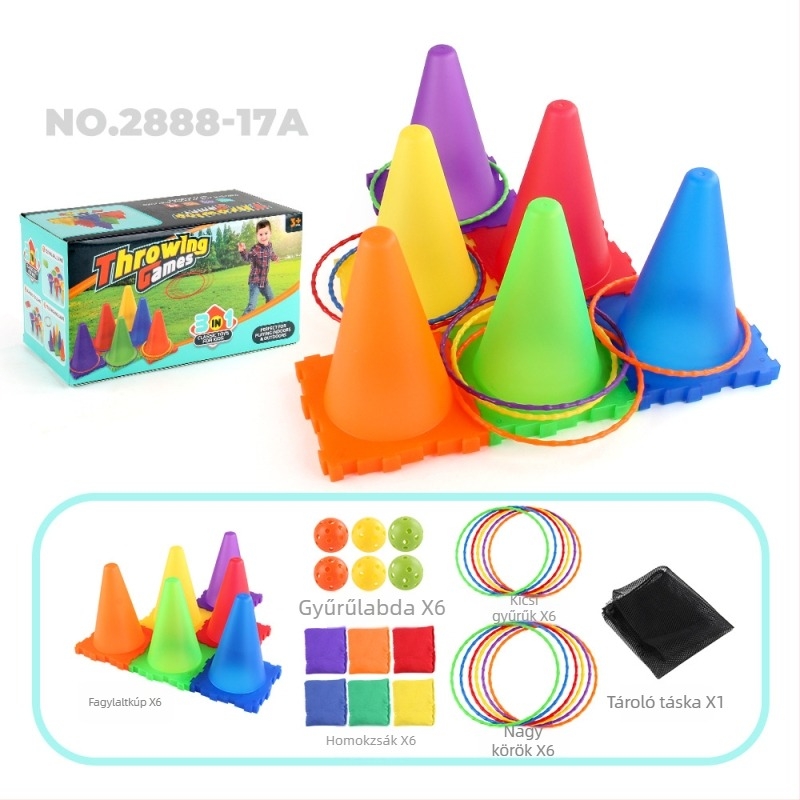 Műanyag sütemény-fagyi formájú dobógyűrűk szenzoros fejlesztéséhez – világító, három az egyben, 4–6 éveseknek (anyag: műanyag; funkció: dobógyűrűk; kor: 4–6; világító; három az egyben)