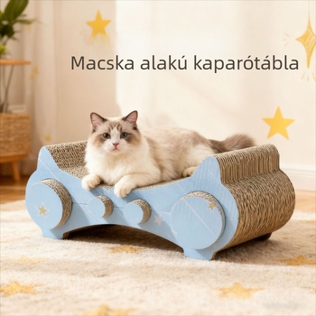 Macska kaparódeszka hullámos kartonból, kanapévédő, cicáknak játék