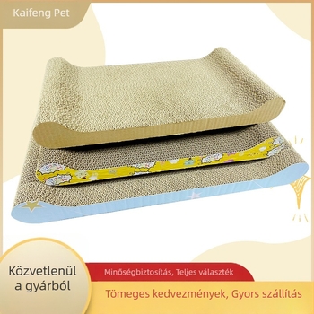Macska kaparódeszka hullámos kartonból, kanapévédő, cicáknak játék