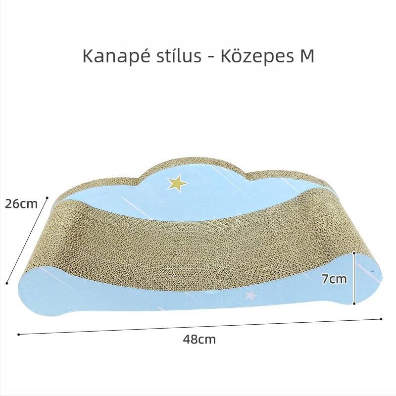 Macska kaparódeszka hullámos kartonból, kanapévédő, cicáknak játék