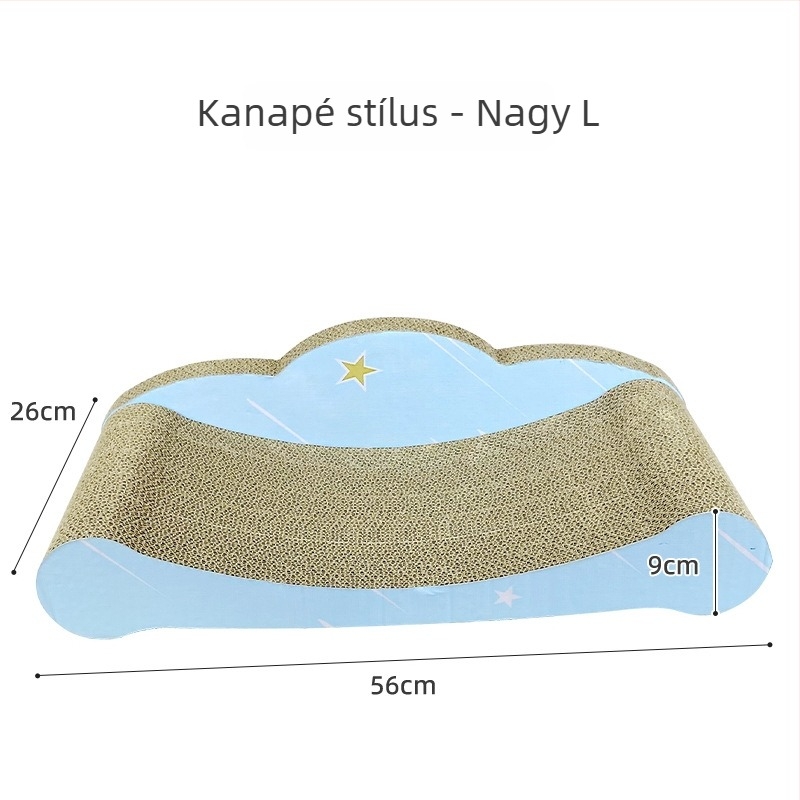 Macska kaparódeszka hullámos kartonból, kanapévédő, cicáknak játék