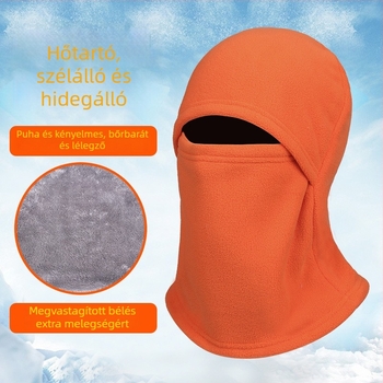Téli kerékpáros maszk-kapucni integrált sisakbelsővel, uniszex, fleece anyag, szélálló és meleg (Anyag: fleece; Feldolgozás és testreszabás: Igen; Hivatalos privát márka: Igen)