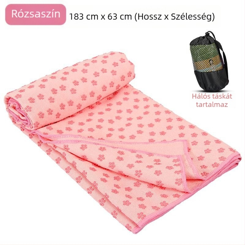 Jóga törölköző matrac, vastagabb csúszásmentes réteggel, hosszabb izzadságfelvevő felülettel és takaróval együtt