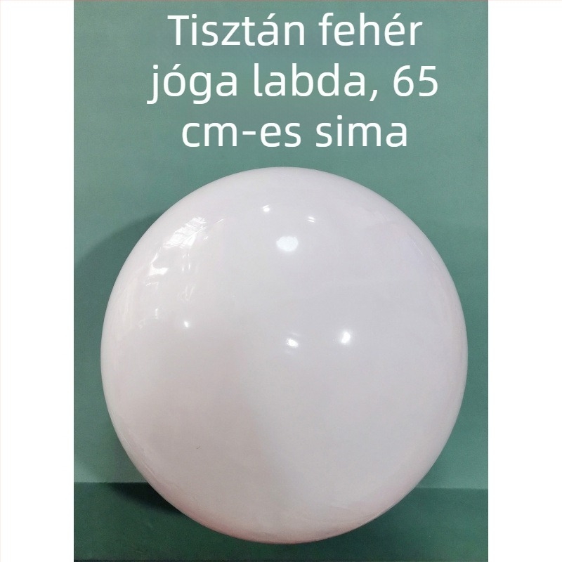 Tiszta fehér, matt felületű felfújható jóga labda, dekorációhoz és fotózáshoz
