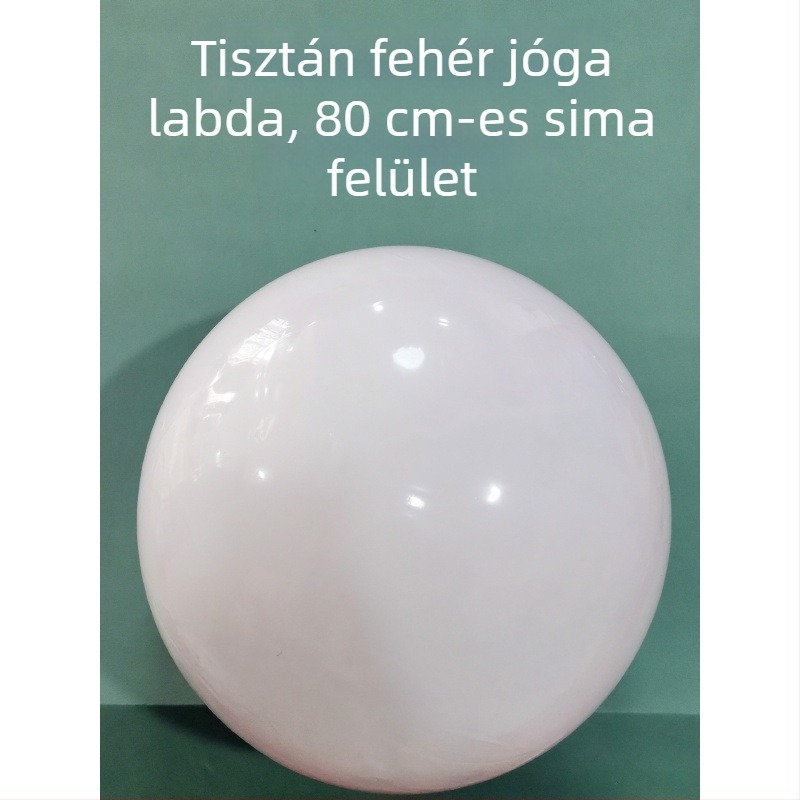 Tiszta fehér, matt felületű felfújható jóga labda, dekorációhoz és fotózáshoz