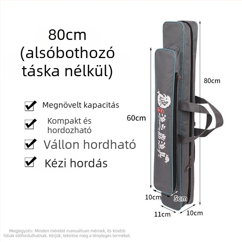 Vászon horgászfelszerelés-táska 80–125 cm hosszú botokhoz, botzsák, kézi botzsák és tároló táska