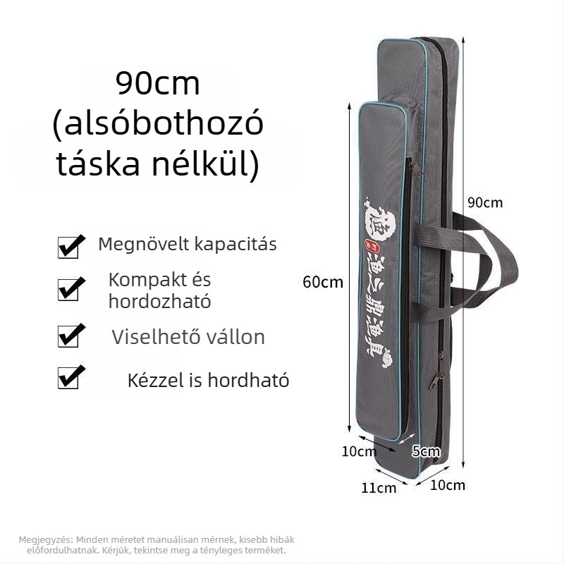 Vászon horgászfelszerelés-táska 80–125 cm hosszú botokhoz, botzsák, kézi botzsák és tároló táska