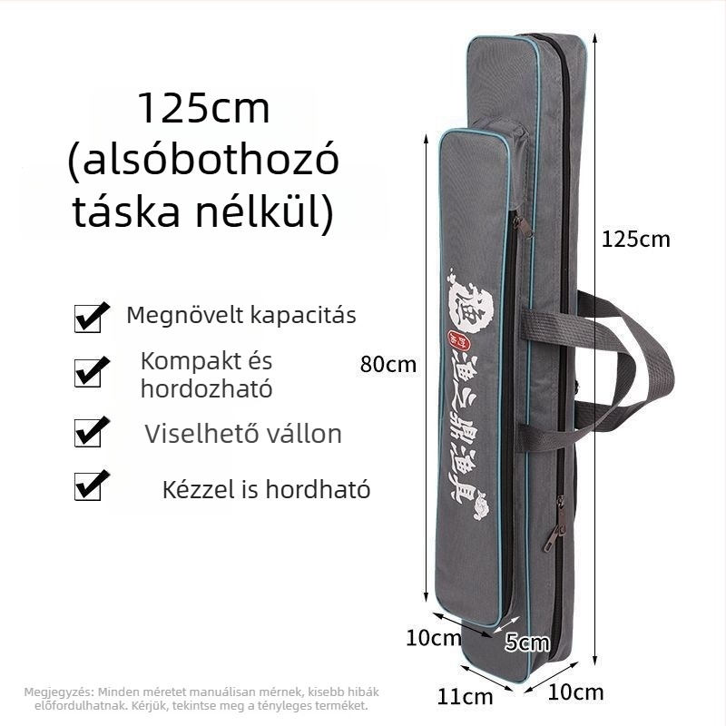 Vászon horgászfelszerelés-táska 80–125 cm hosszú botokhoz, botzsák, kézi botzsák és tároló táska