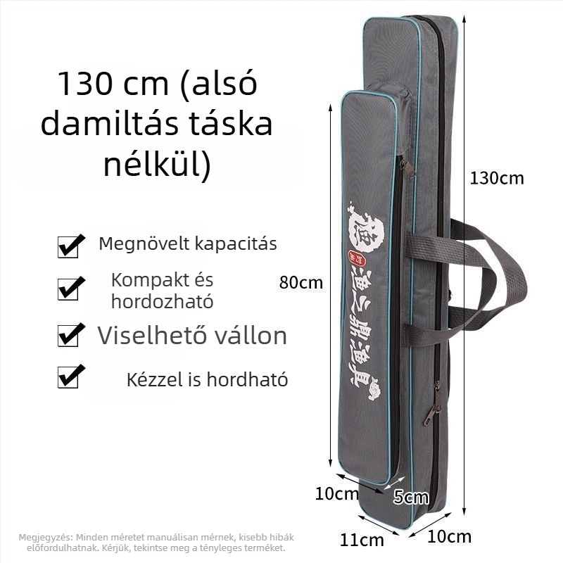 Vászon horgászfelszerelés-táska 80–125 cm hosszú botokhoz, botzsák, kézi botzsák és tároló táska
