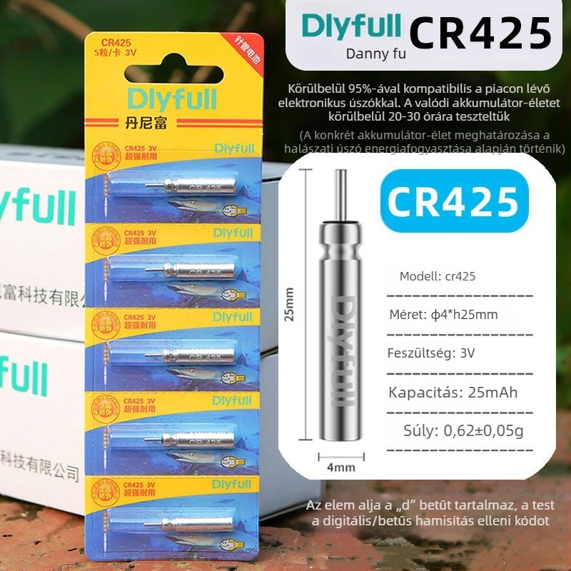 CR425 Világító horgászúszó akkumulátor, nikkelezett bevonattal — Power Source Danny Fu