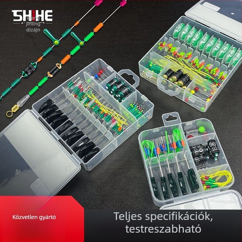 Szilikon horgászati eszközök készlet – teljes készlet színes gyűrűkkel és alkatrészekkel