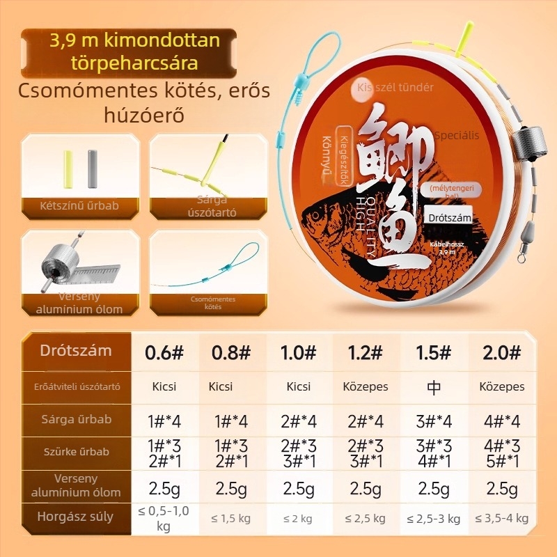 Xiaofengxian keszeg horgász zsinór készlet — előre kötött téli zsinór, csomómentes, könnyű felszerelés