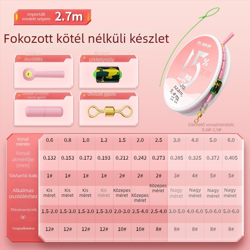 Fő horgász damil, megerősített, csomómentes, nylonból, horgászatra folyóvizekben, tavakban és tározókban