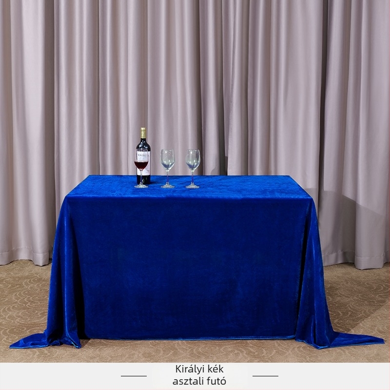 Asztalterítő bársonyos anyagból, téglalap alakú, konferenciaeseményekhez és irodai kiállításokhoz, szállodai stílus