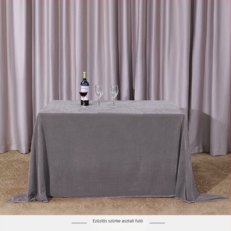 Asztalterítő bársonyos anyagból, téglalap alakú, konferenciaeseményekhez és irodai kiállításokhoz, szállodai stílus