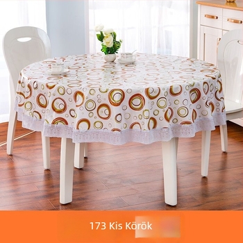 Hotel-stílusú kerek asztalterítő – vízálló, olajálló, égésálló, mosás nélküli, PVC, nagy kerek asztalterítő kínai stílusú otthoni használatra
