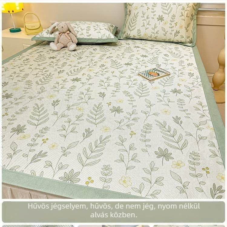 RUIDAN Jégselyem és Rattan Mat – Jacquard Szövés, Összecsukható, Matakészlet, Rajzfilm-stílus, Diákszállásokhoz