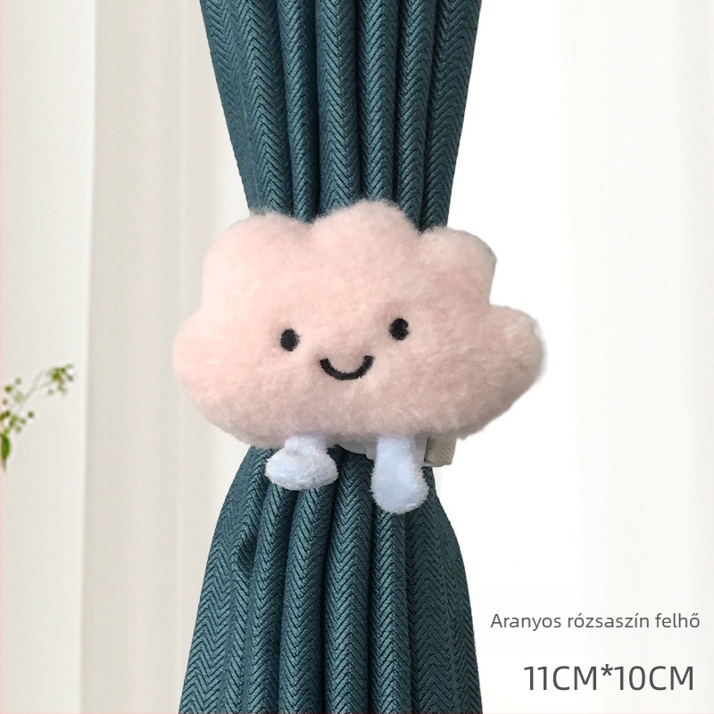 Aranyos karikatúra függönykötő pánt gyerekszobába – kampó nélküli telepítés, egyszerű dekoráció