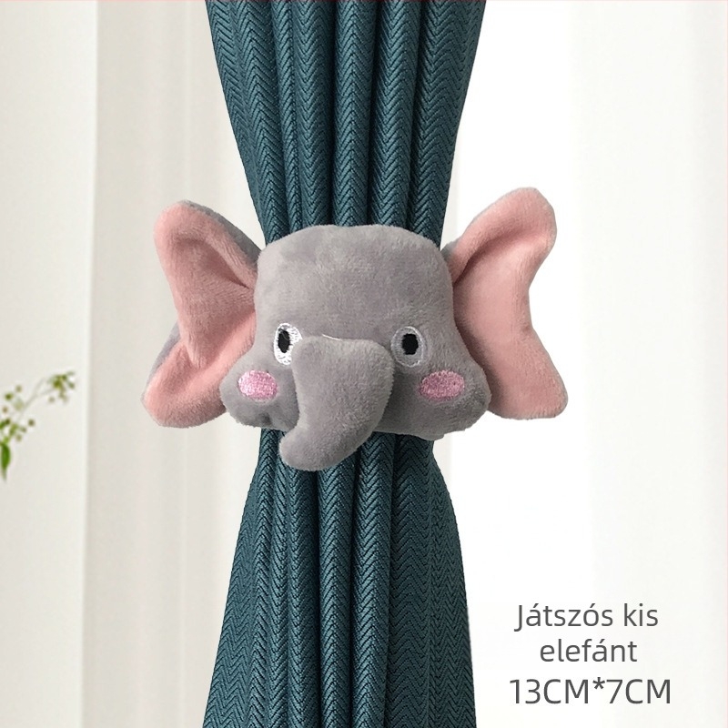 Aranyos karikatúra függönykötő pánt gyerekszobába – kampó nélküli telepítés, egyszerű dekoráció