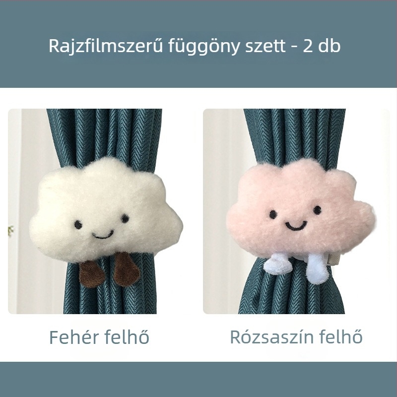 Aranyos karikatúra függönykötő pánt gyerekszobába – kampó nélküli telepítés, egyszerű dekoráció