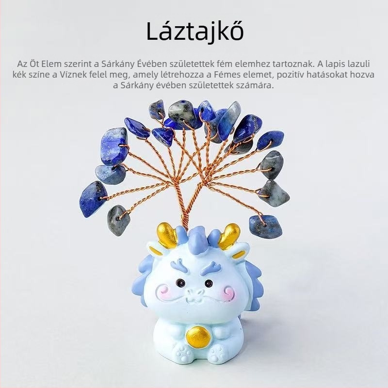 12 állatövi kristályfa dekor – anyag: kristály, kategória: nyers kristály, stílus: modern minimalizmus
