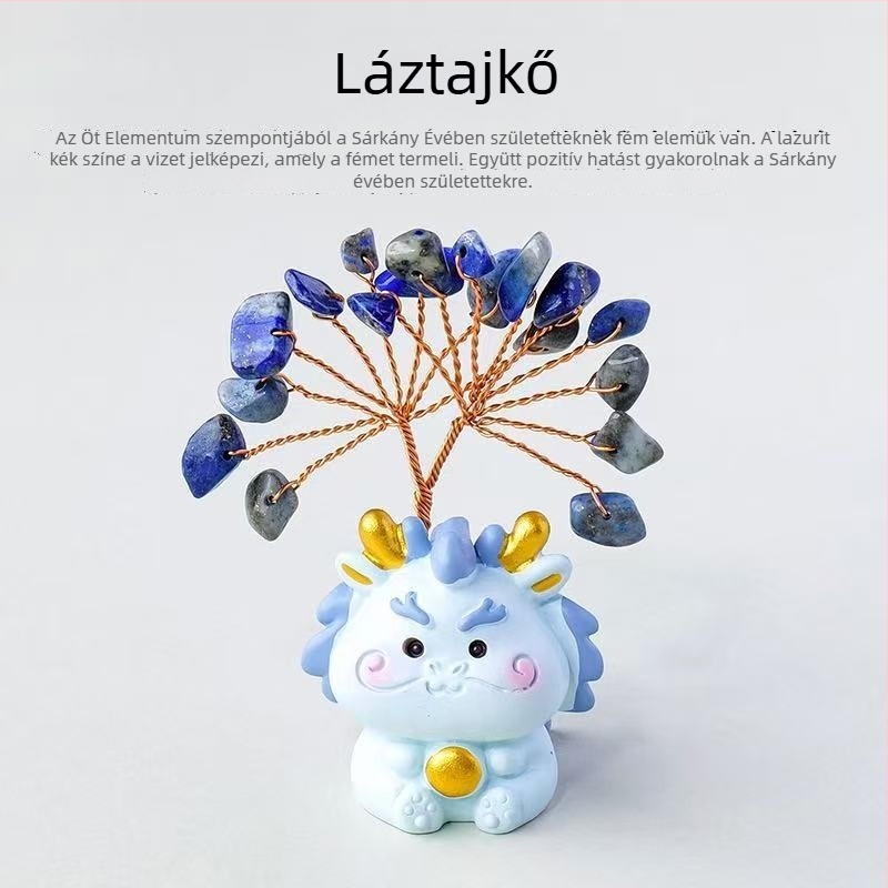 12 állatövi kristályfa dekor – anyag: kristály, kategória: nyers kristály, stílus: modern minimalizmus
