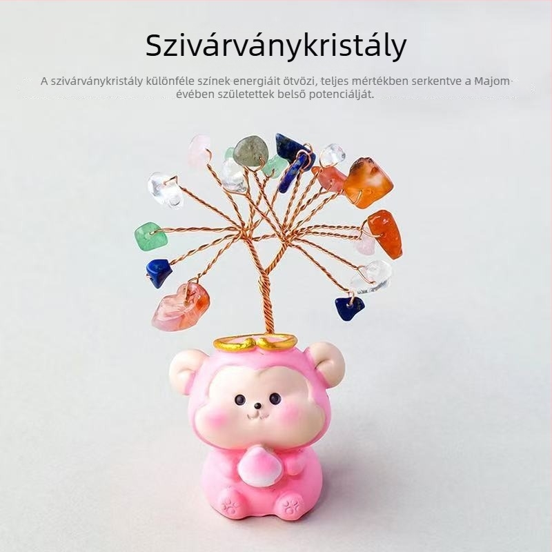 12 állatövi kristályfa dekor – anyag: kristály, kategória: nyers kristály, stílus: modern minimalizmus