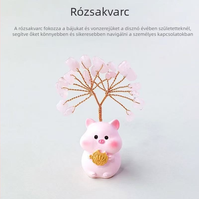 12 állatövi kristályfa dekor – anyag: kristály, kategória: nyers kristály, stílus: modern minimalizmus