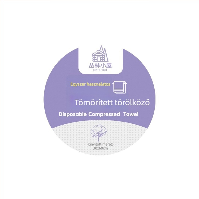 Egyszer használatos tömörített fürdőlepedő, növényi rostokból, 50 g vagy több, egyéni csomagolásban, utazáshoz hordozható arctörölköző