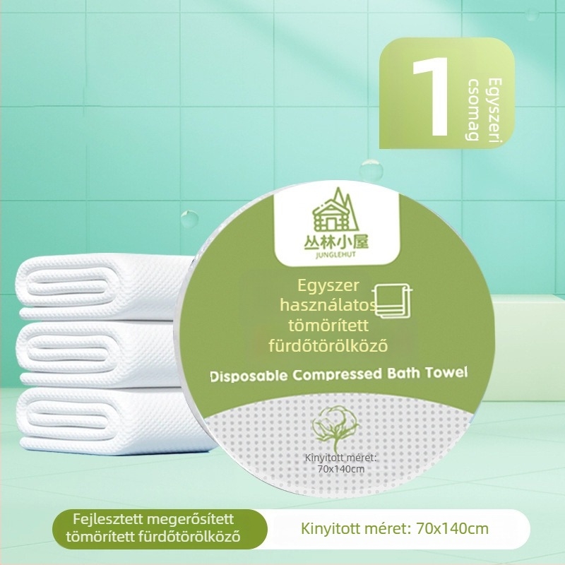 Egyszer használatos tömörített fürdőlepedő, növényi rostokból, 50 g vagy több, egyéni csomagolásban, utazáshoz hordozható arctörölköző