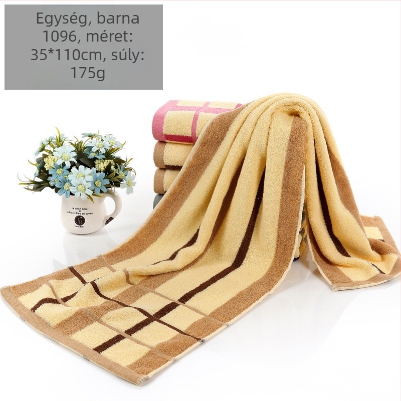 Pamut törölköző, egyszerű szövésű, tömeg 140–170 g, 32S szál