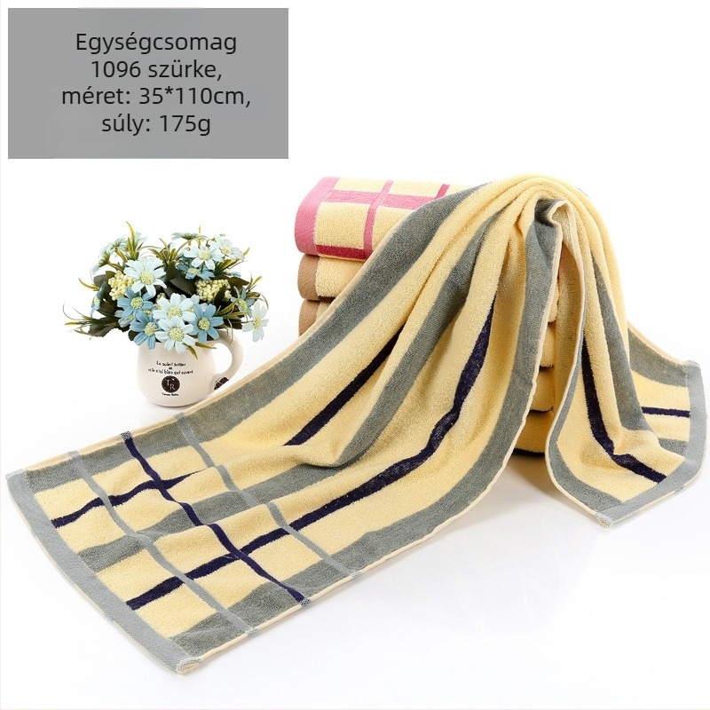 Pamut törölköző, egyszerű szövésű, tömeg 140–170 g, 32S szál