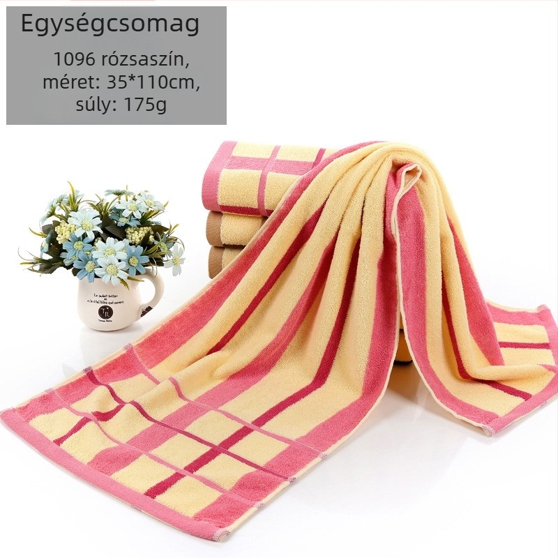 Pamut törölköző, egyszerű szövésű, tömeg 140–170 g, 32S szál