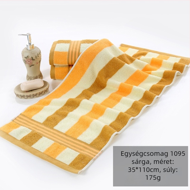 Pamut törölköző, egyszerű szövésű, tömeg 140–170 g, 32S szál