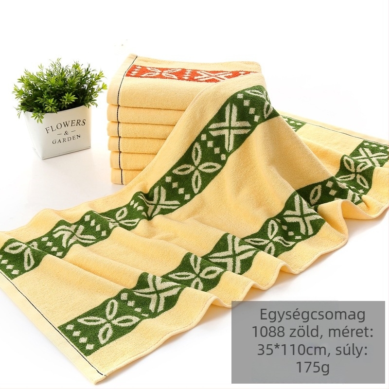 Pamut törölköző, egyszerű szövésű, tömeg 140–170 g, 32S szál