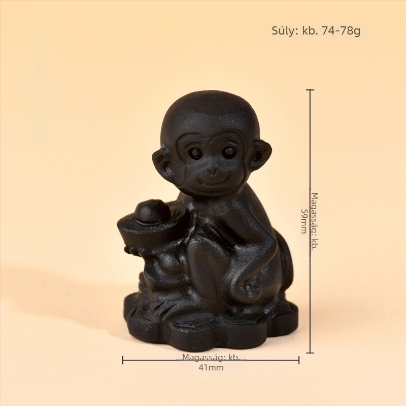 Obszidián Zodiákus Díszek - Kézzel Faragott Zodiákus Szobrok Otthonra és Irodába, Zodiákus Év