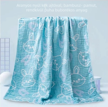Gyermekeknek szánt bambuszrost géz hatszintes takaró, rajzfilm mintával, 70% bambuszrost / 30% gyapot, reaktív nyomtatás, 0,55–1,0 kg, tavasz–ősz