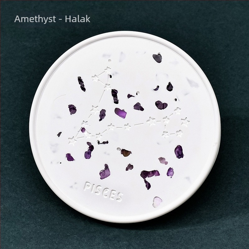Kristály nyers kőből készült poháralátét és tálaló alátét készlet – modern minimalista dizájn, Runke jewelry