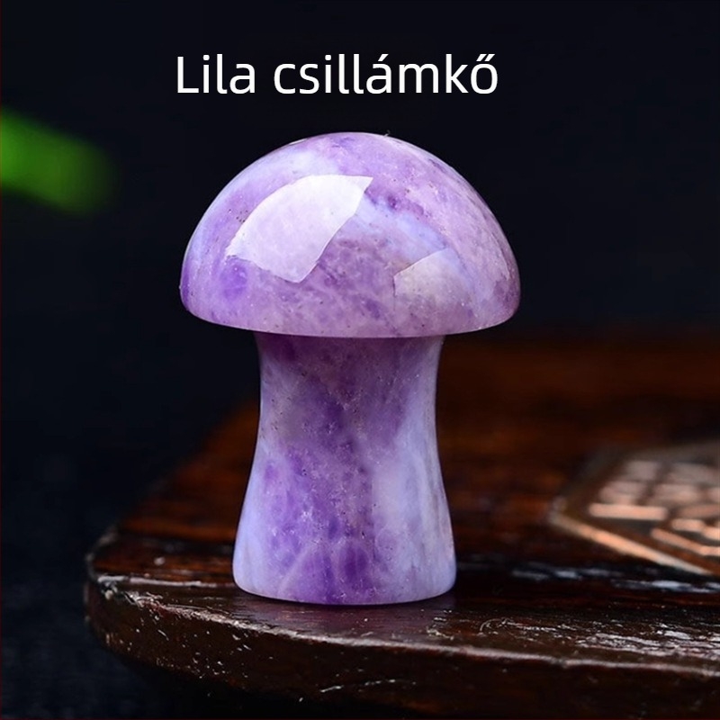 Természetes kristályból készült kolonna fluorittal, gomba alakú dísz, éjszakai fény gyerekeknek, hangulatos világítás