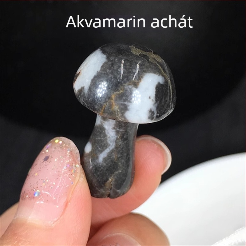 Természetes kristályból készült kolonna fluorittal, gomba alakú dísz, éjszakai fény gyerekeknek, hangulatos világítás