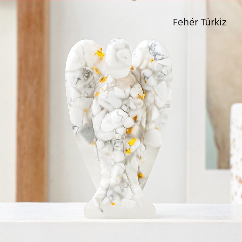 Runyangshi kristály angyal figurája, gyanta dekoráció, modern minimalist stílus