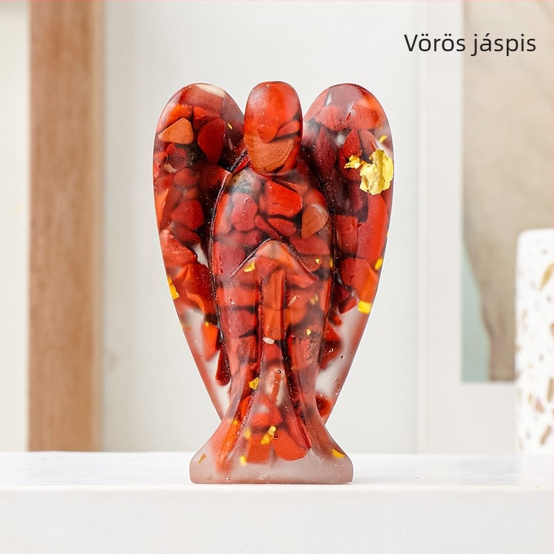 Runyangshi kristály angyal figurája, gyanta dekoráció, modern minimalist stílus