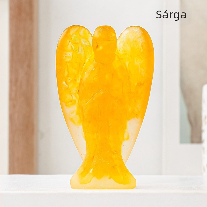 Runyangshi kristály angyal figurája, gyanta dekoráció, modern minimalist stílus