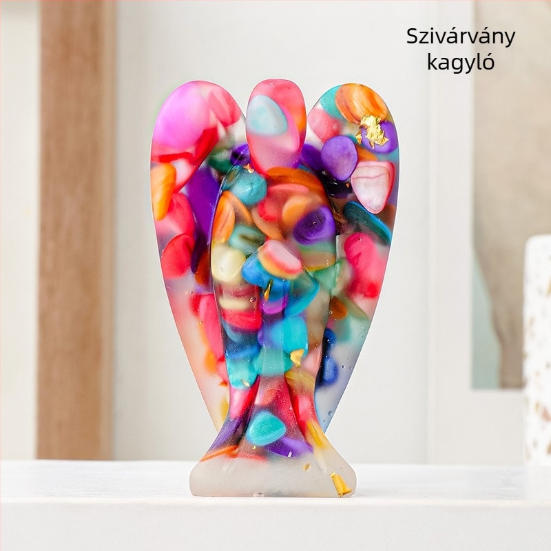 Runyangshi kristály angyal figurája, gyanta dekoráció, modern minimalist stílus