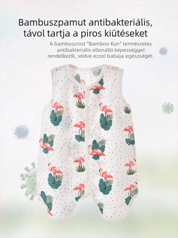 Candy Teddy Nyári bambuszrostból készült baba- és gyerek alvózsák mellény (0–6 év)