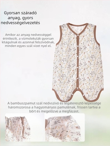 Candy Teddy Nyári bambuszrostból készült baba- és gyerek alvózsák mellény (0–6 év)