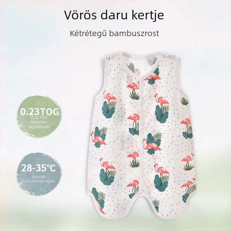 Candy Teddy Nyári bambuszrostból készült baba- és gyerek alvózsák mellény (0–6 év)
