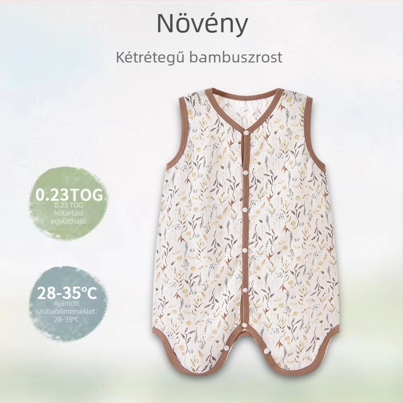 Candy Teddy Nyári bambuszrostból készült baba- és gyerek alvózsák mellény (0–6 év)