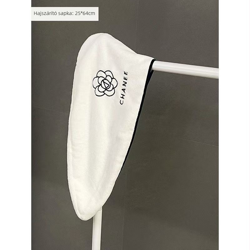 Kaméliás fürdő törölköző készlet nőknek – 3 részes viselhető fürdőköntös, törölköző és sapka a haj szárításához; mikroszálas, 500 g+; 19 szál