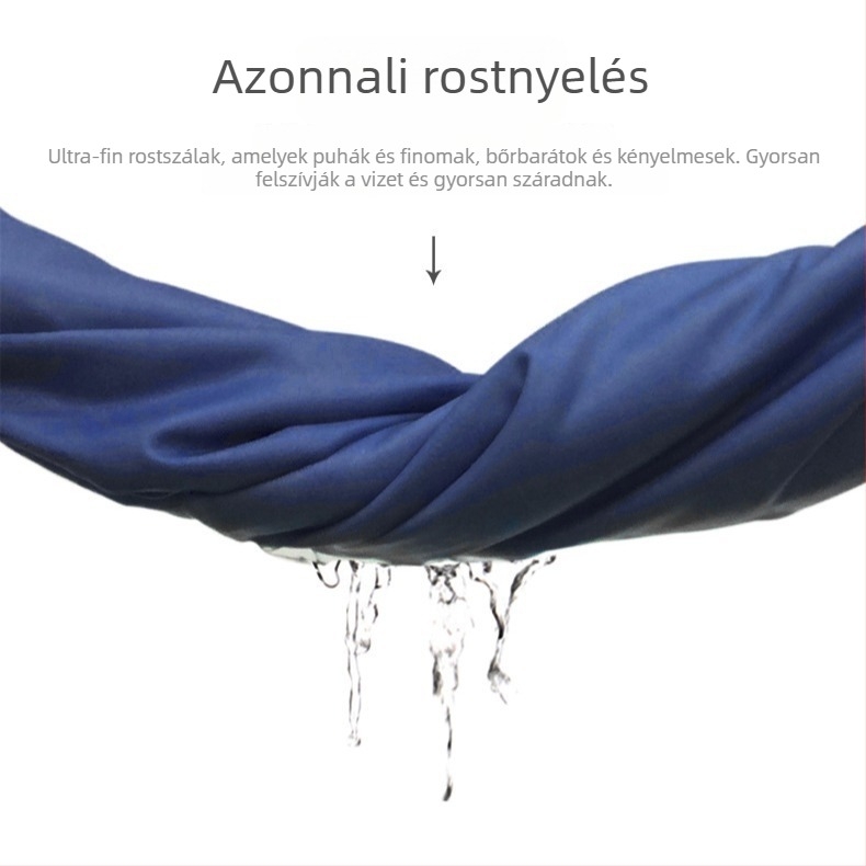 Kapucnis mikroszálas törölköző, viselhető, gyorsan száradó, 200–300 g/m², 120D, mindkét oldalon nyomtatás